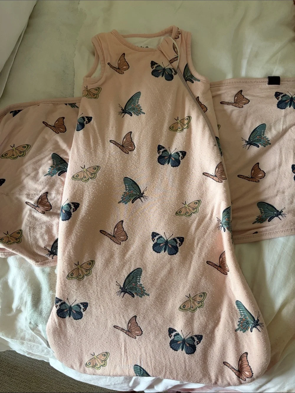 Kyte BABY Pink Butterfly Print Sleep Sack swaddle 1.0 TOG